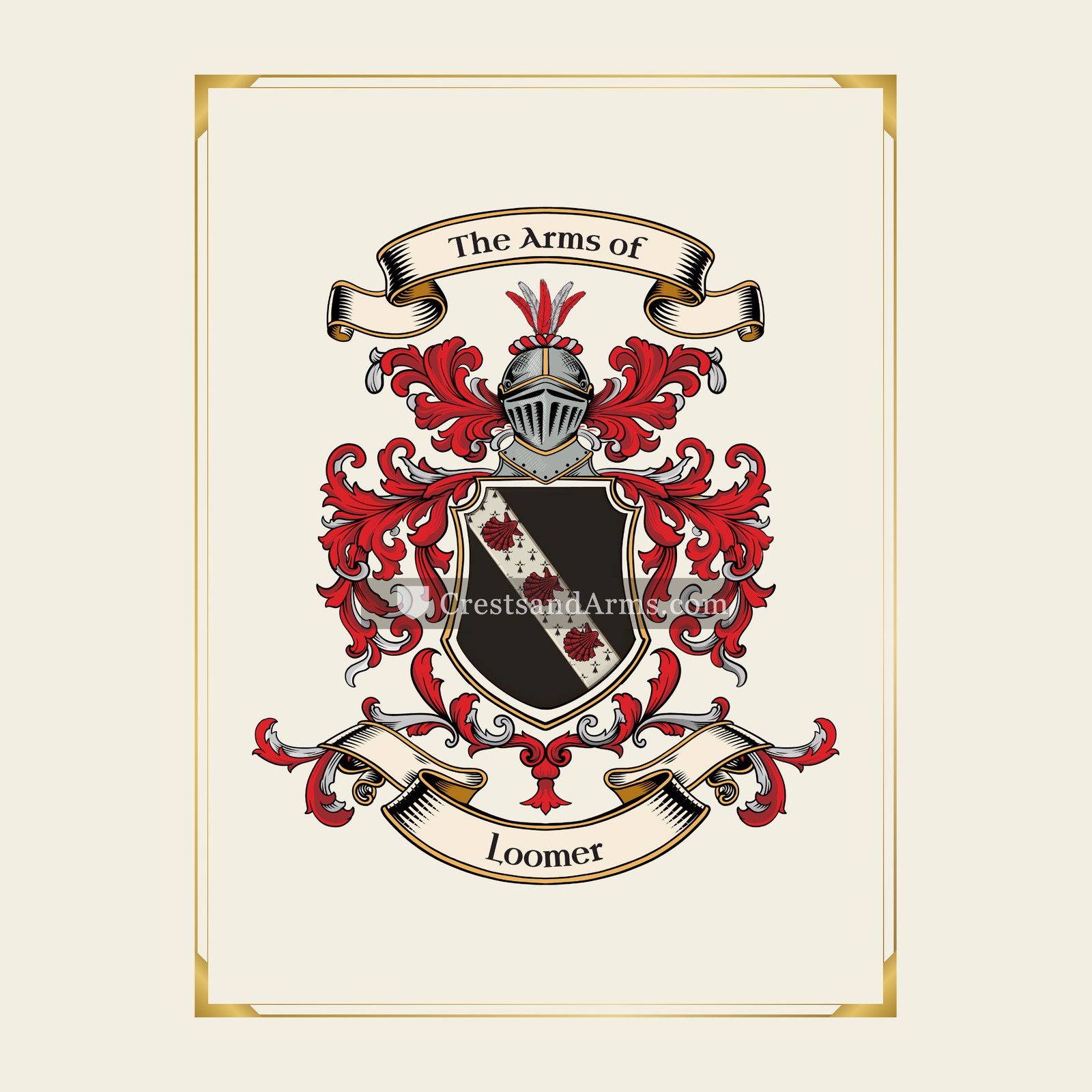 With gold border