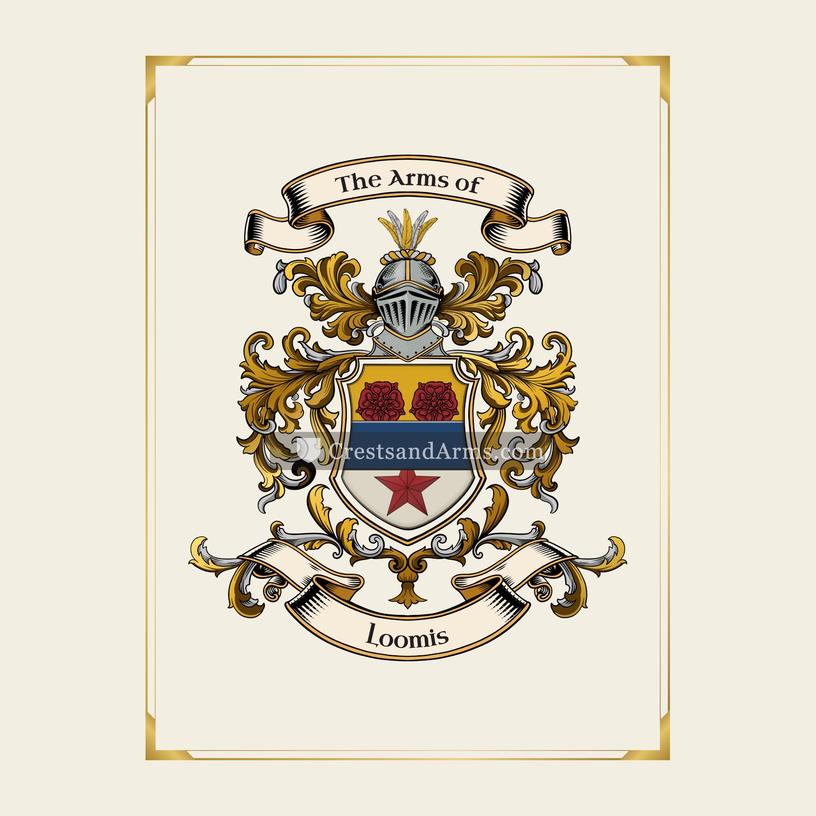 With gold border