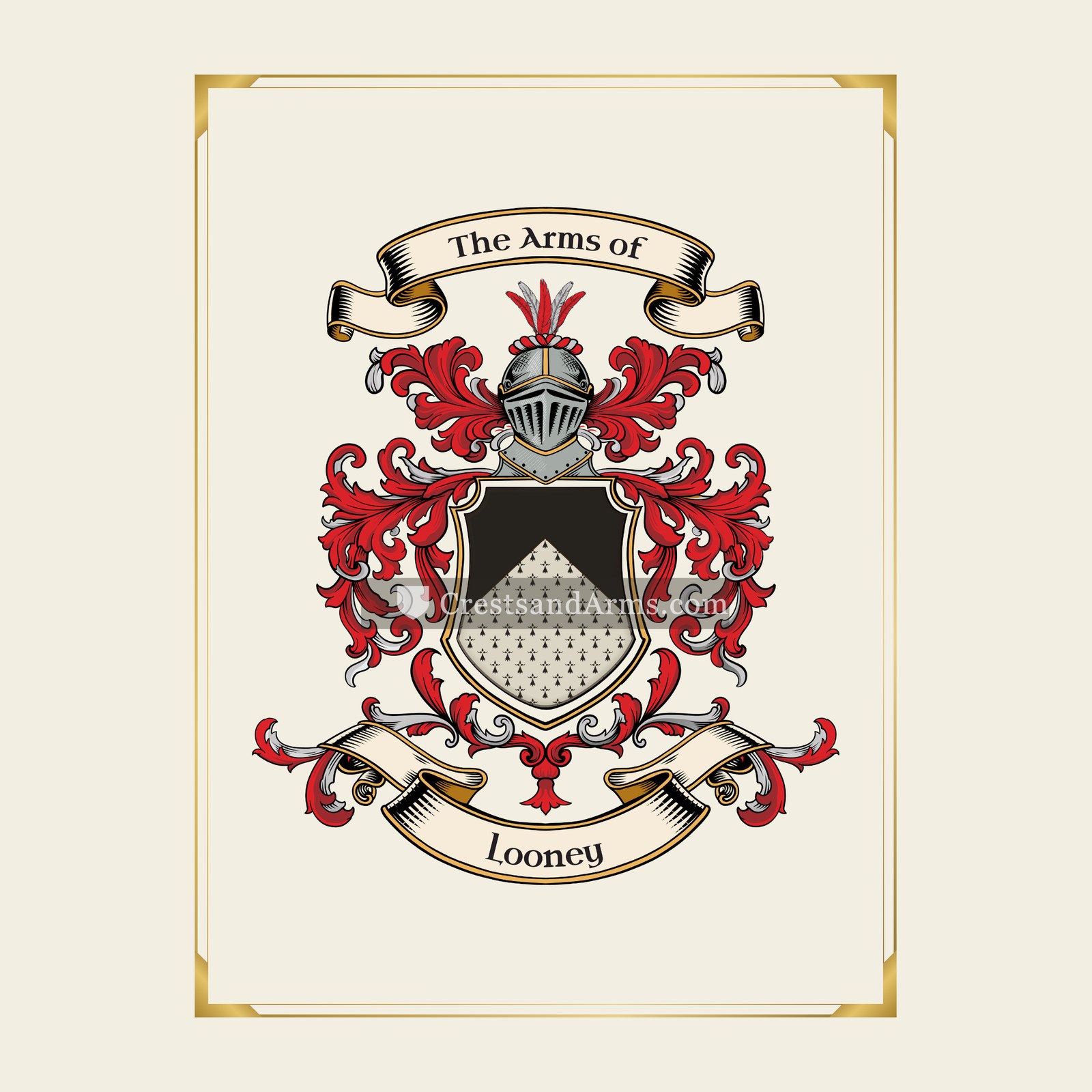 With gold border