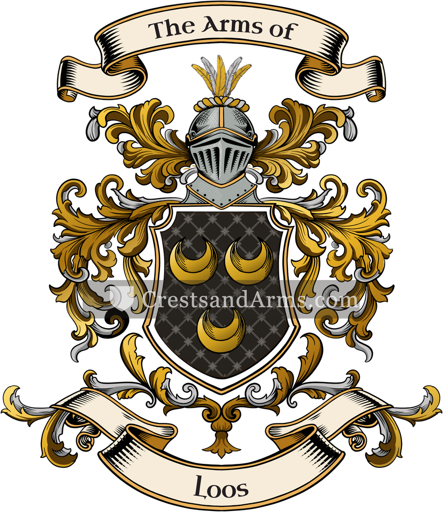 The Loos coat of arms, drawn from the recorded blazon