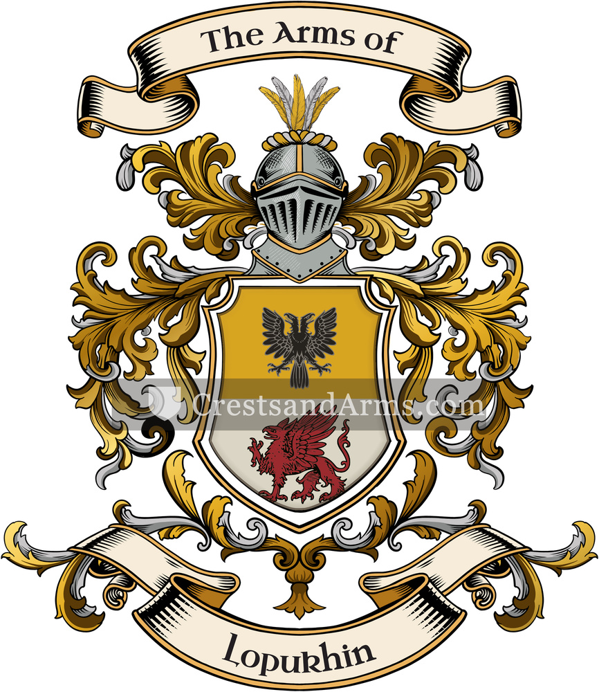 The Lopukhin coat of arms, drawn from the recorded blazon
