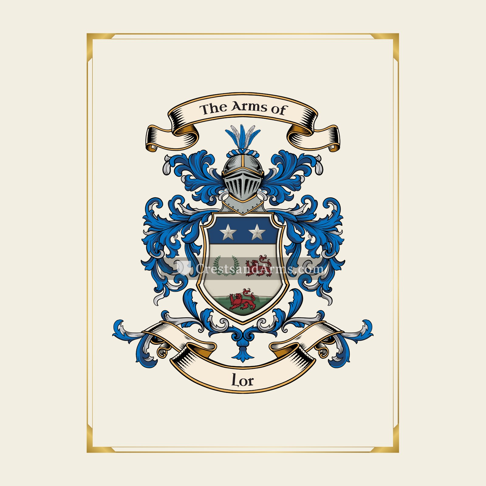 With gold border
