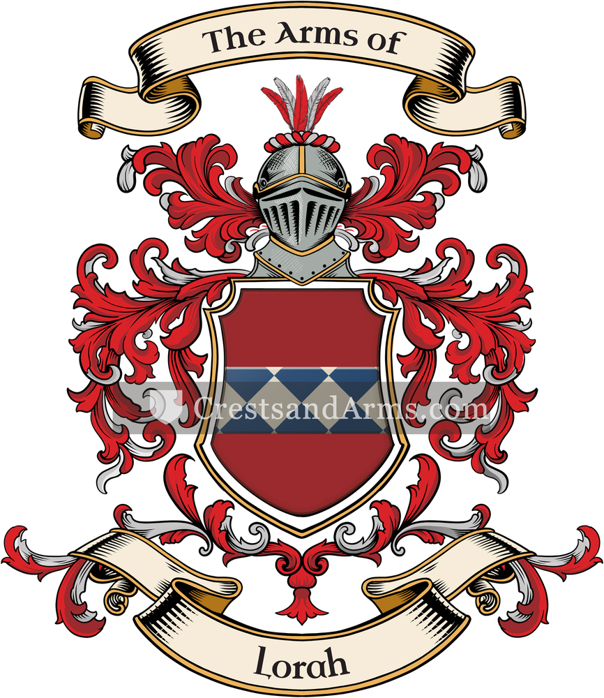 The Lorah coat of arms, drawn from the recorded blazon