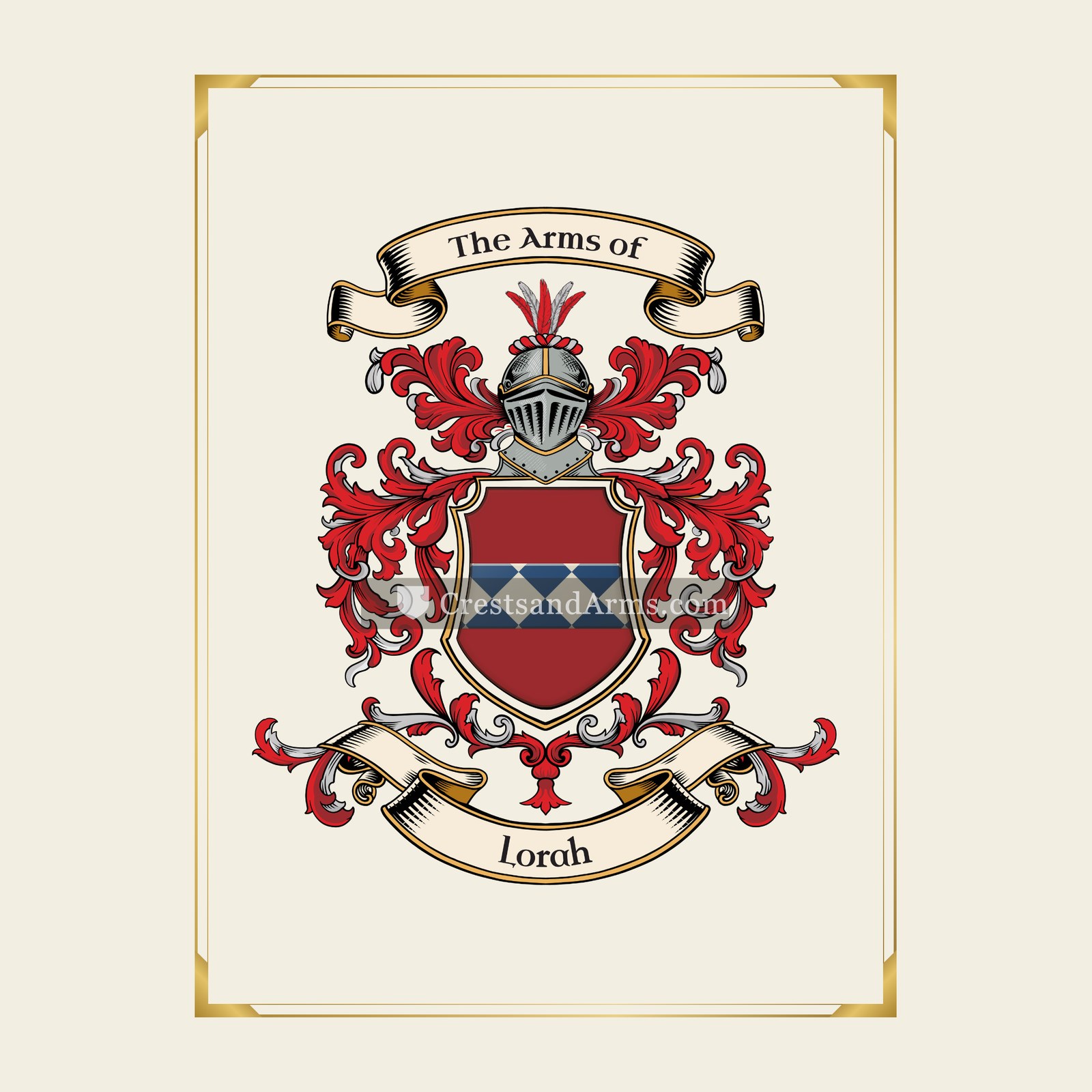 With gold border