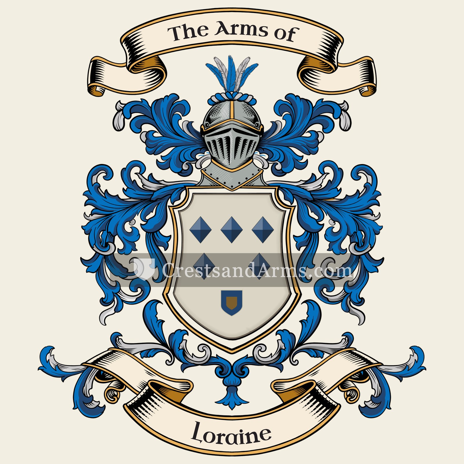 The Loraine coat of arms, drawn from the recorded blazon