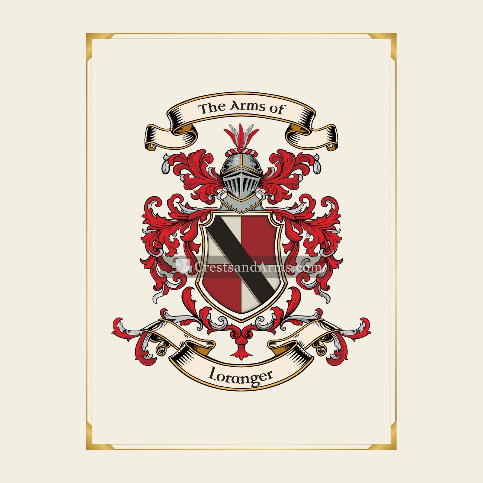 With gold border