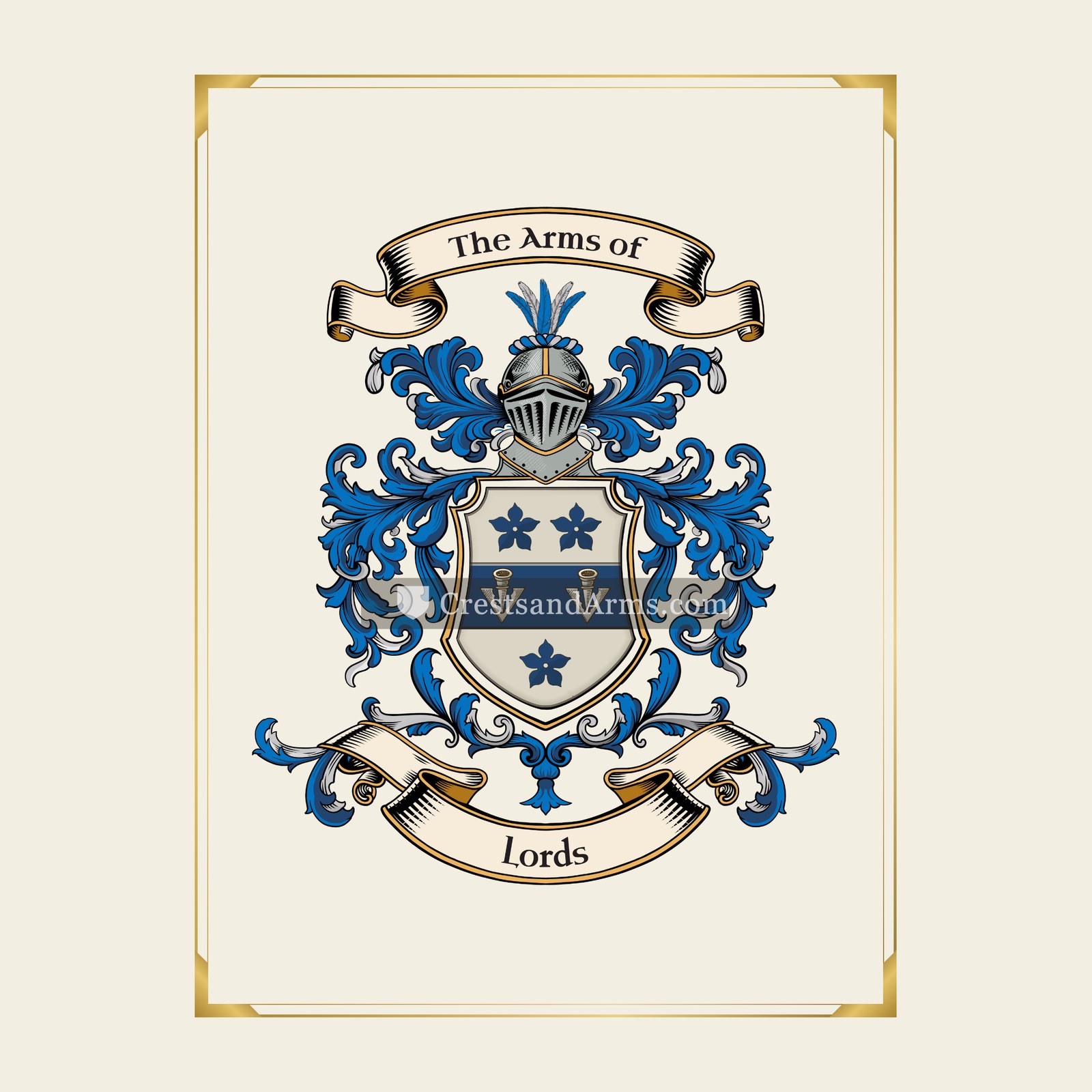 With gold border