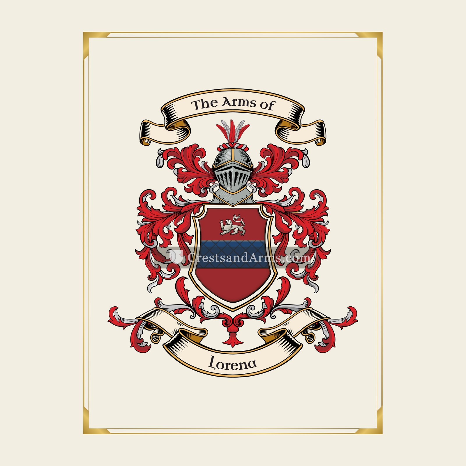 With gold border