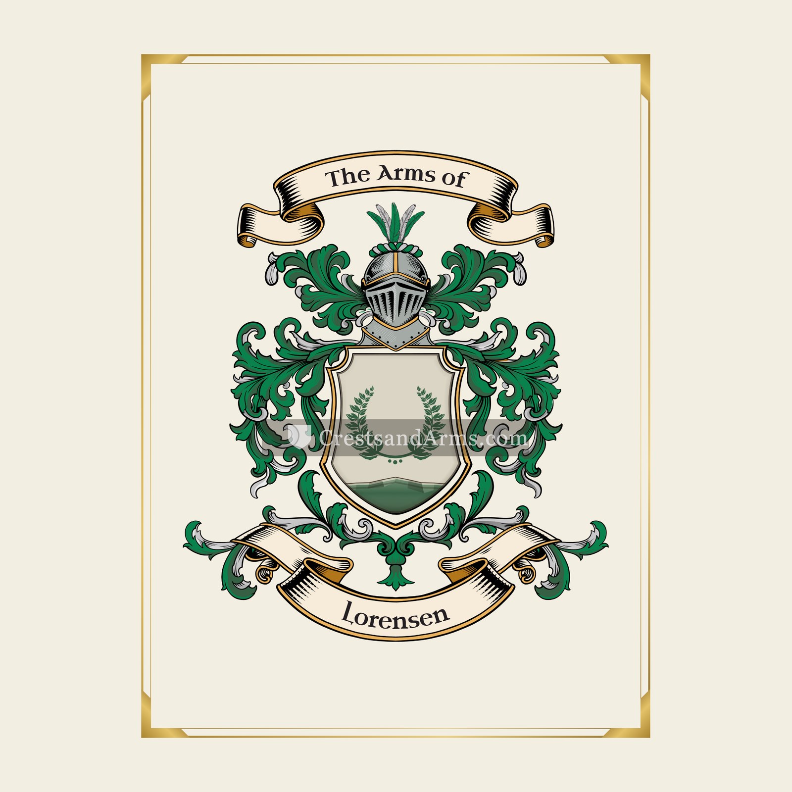 With gold border