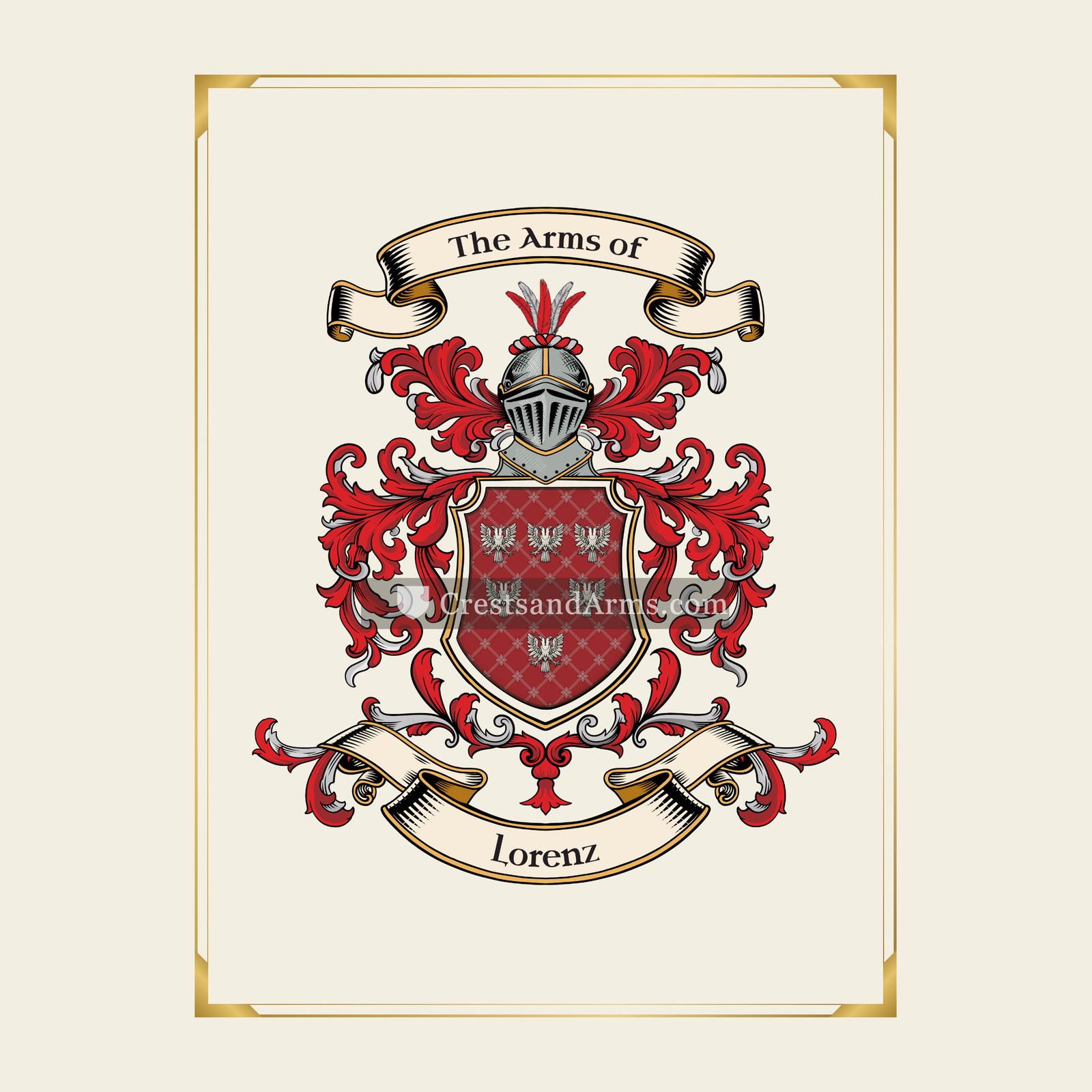 With gold border