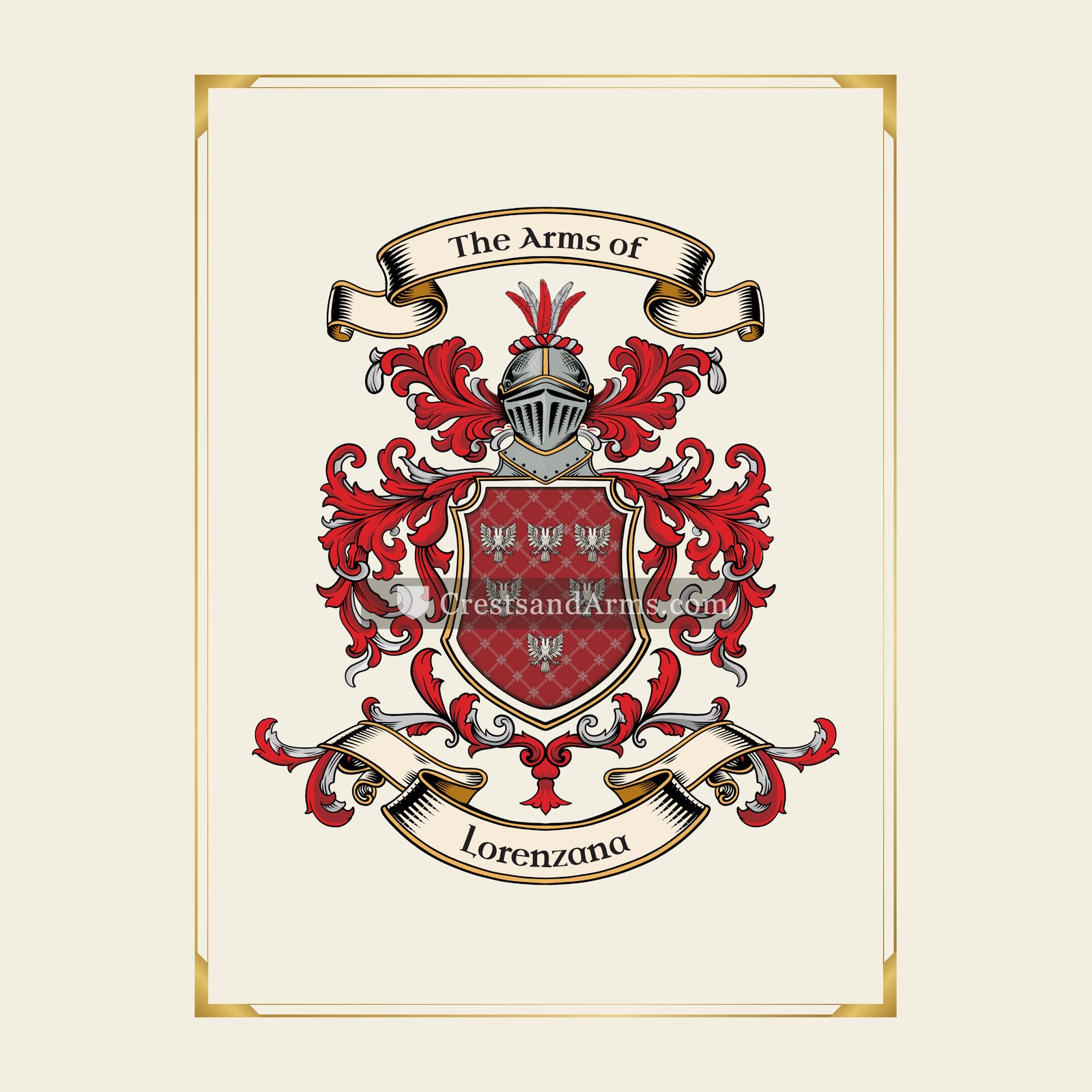 With gold border