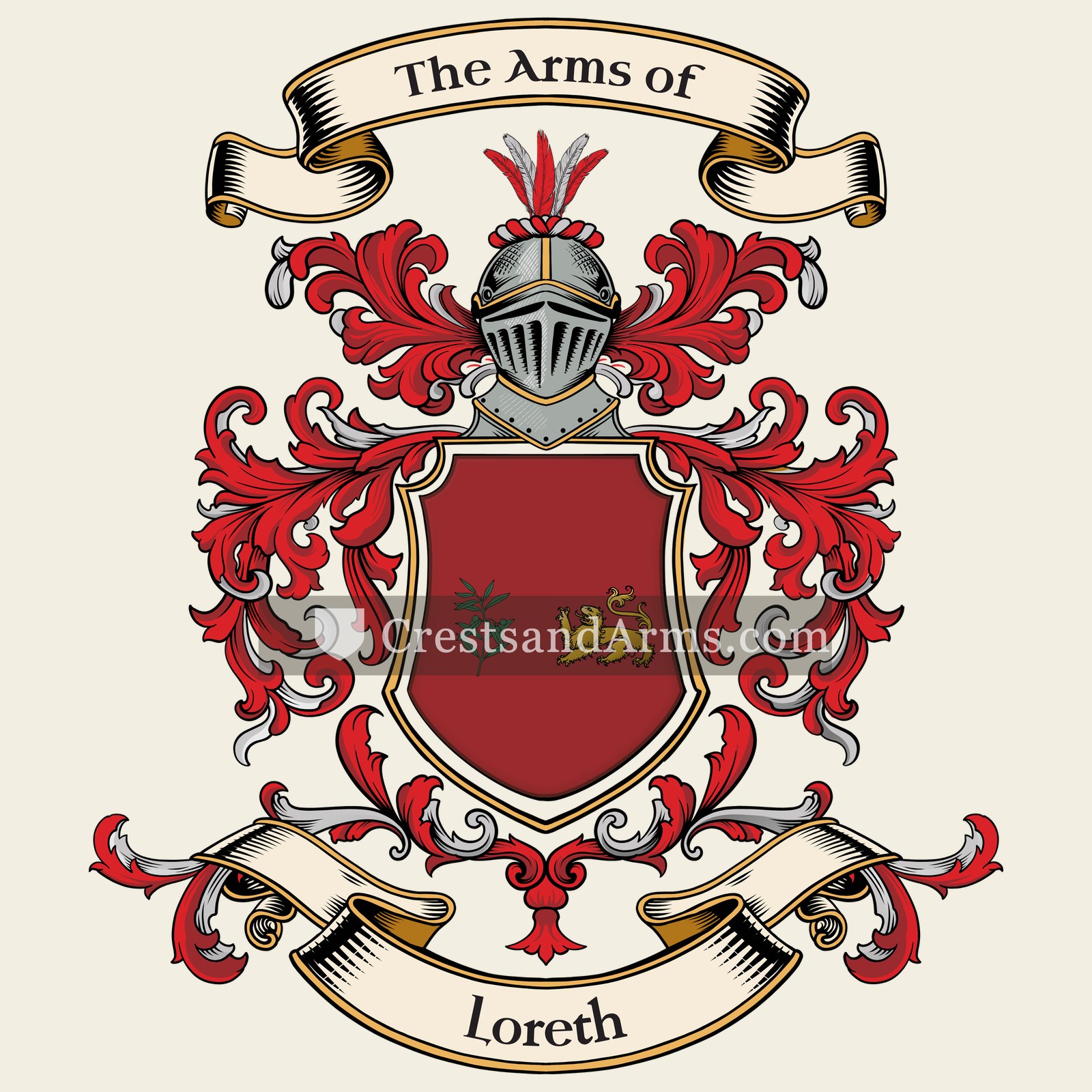 The Loreth coat of arms, drawn from the recorded blazon