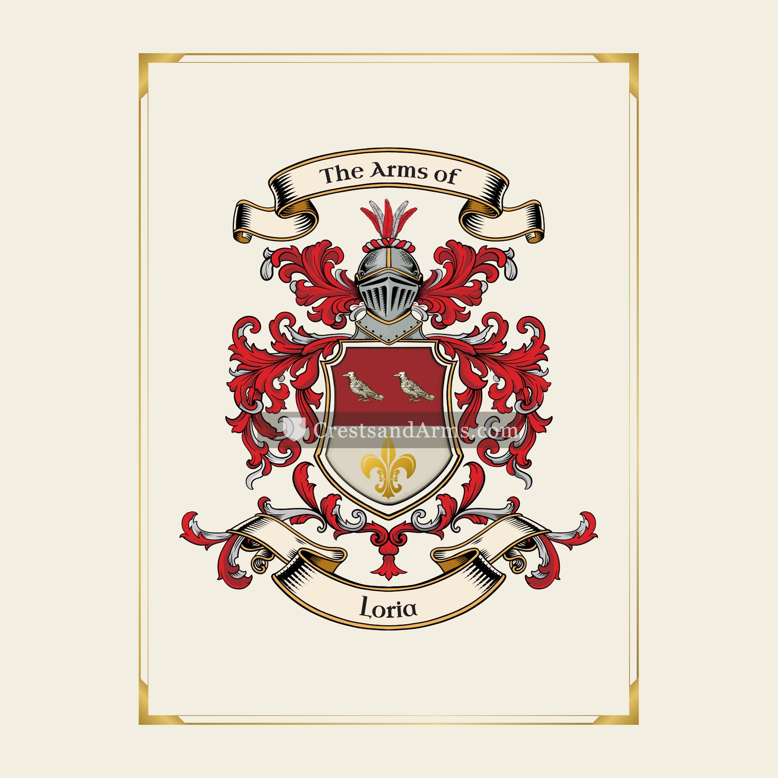 With gold border