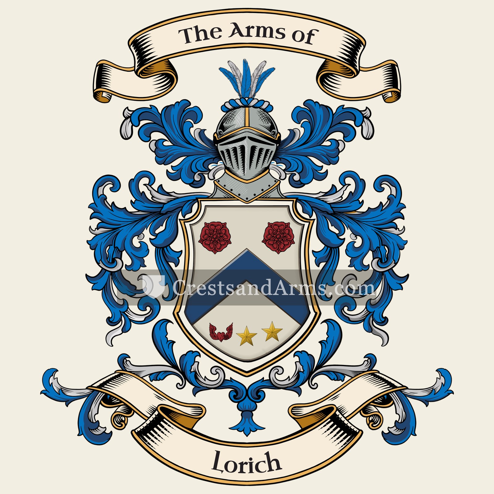 The Lorich coat of arms, drawn from the recorded blazon