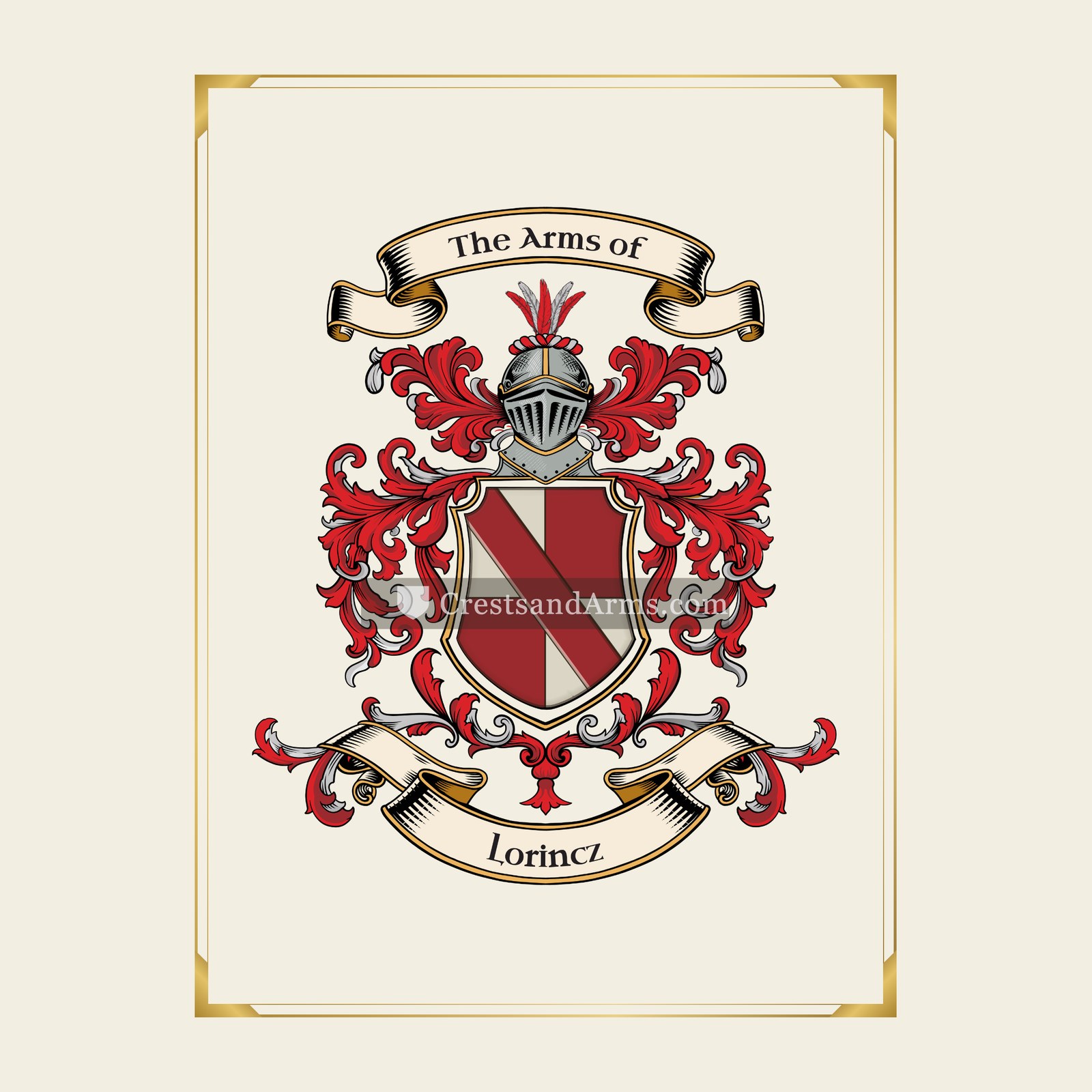 With gold border