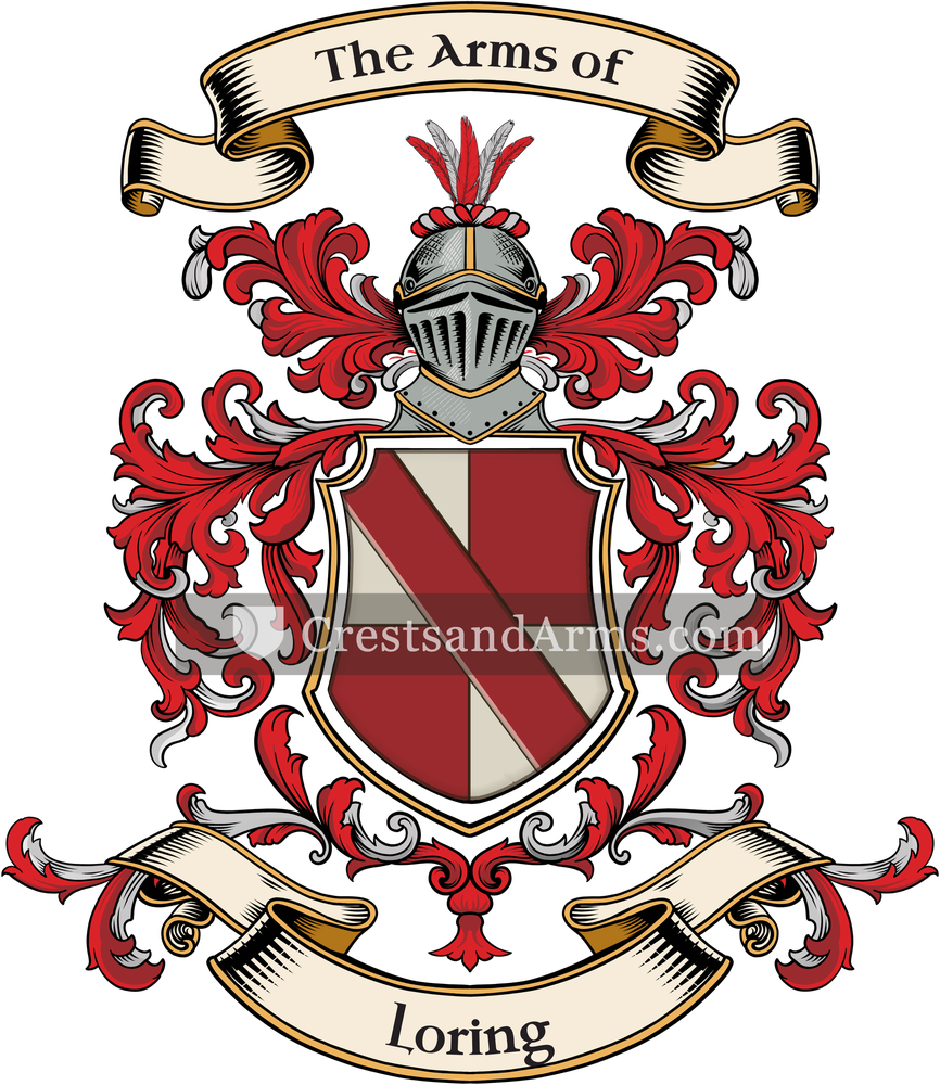The Loring coat of arms, drawn from the recorded blazon