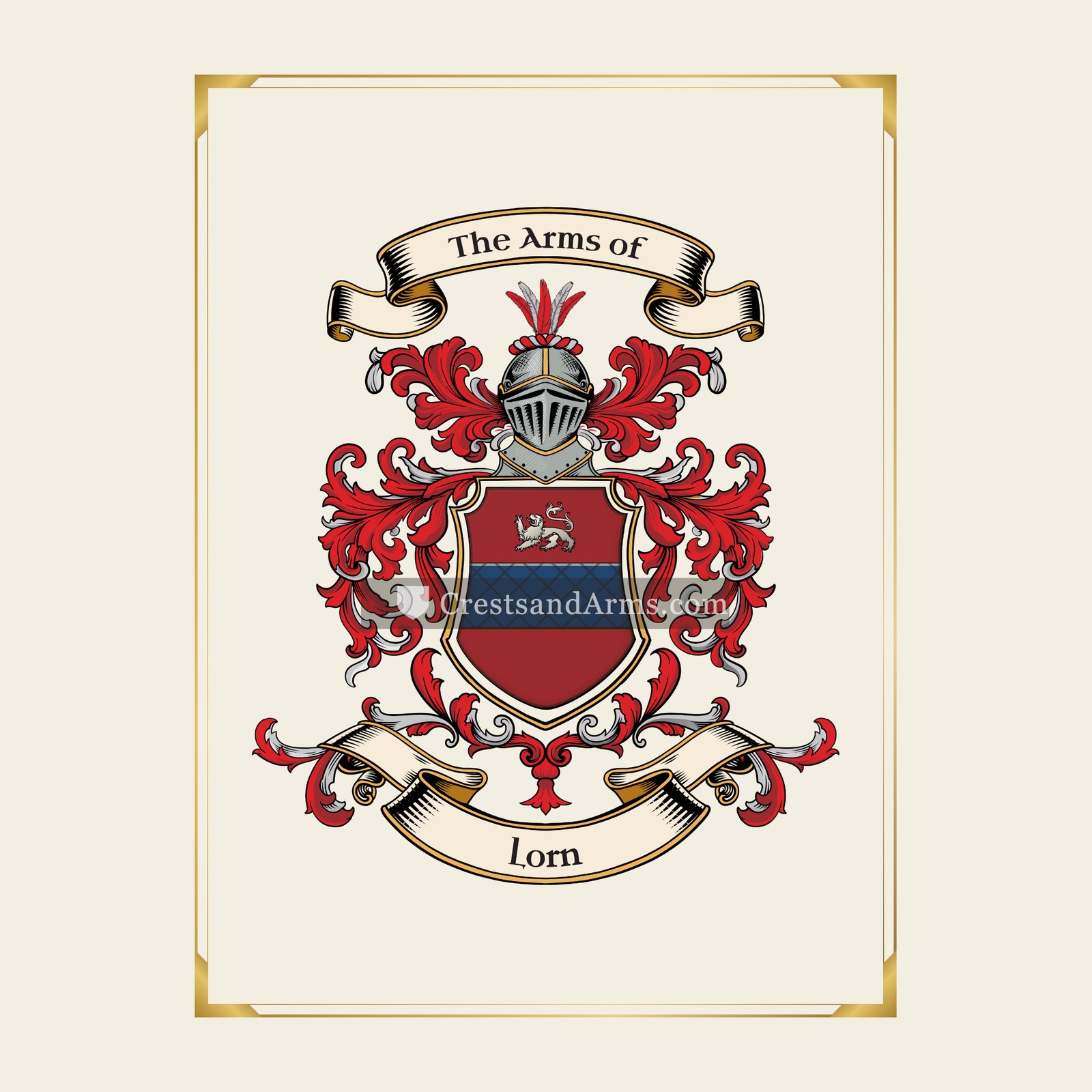 With gold border