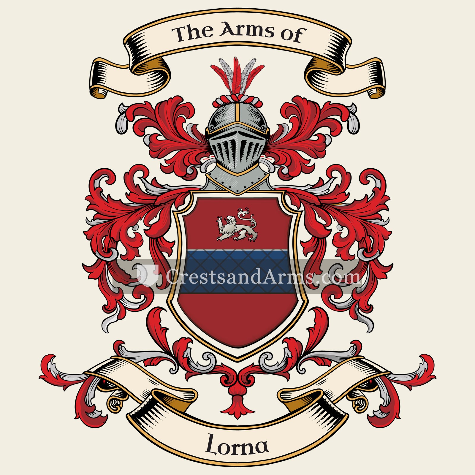 The Lorna coat of arms, drawn from the recorded blazon