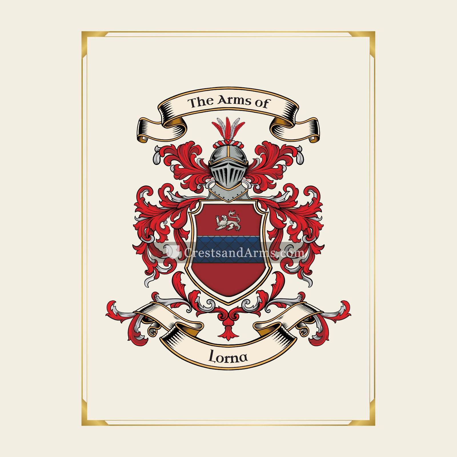 With gold border