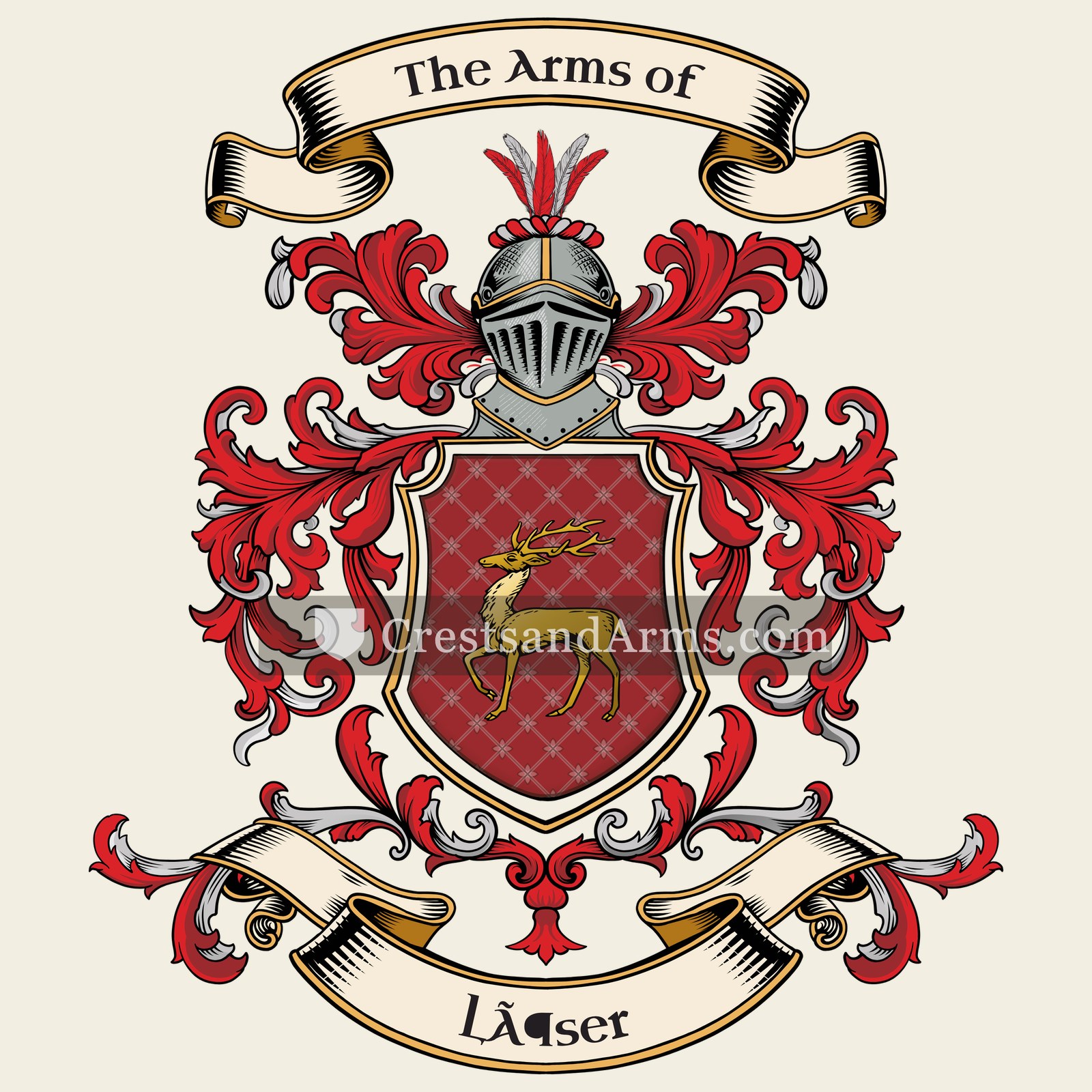 The Löser coat of arms, drawn from the recorded blazon