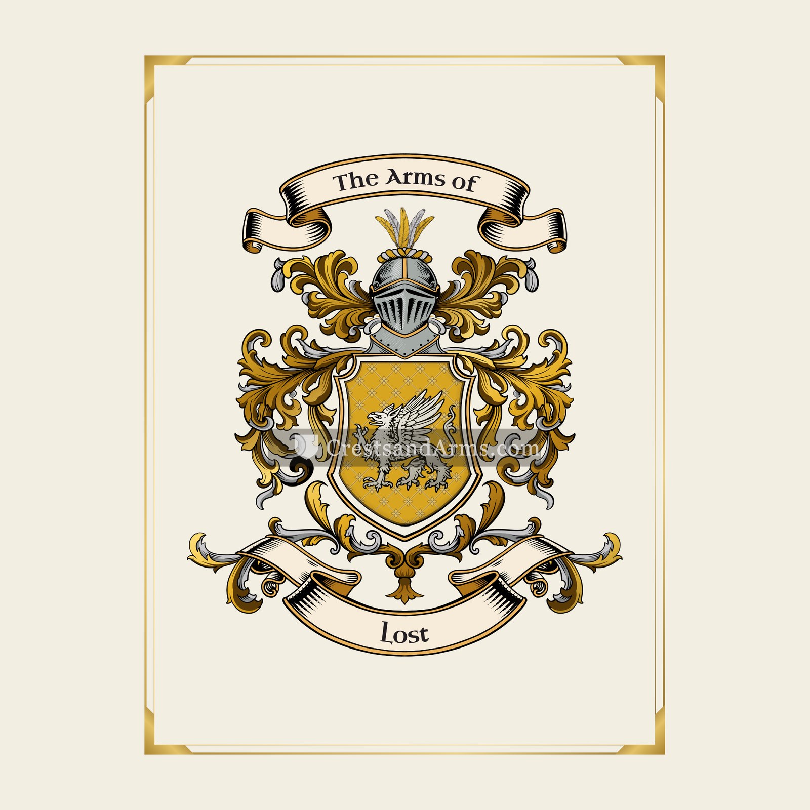 With gold border