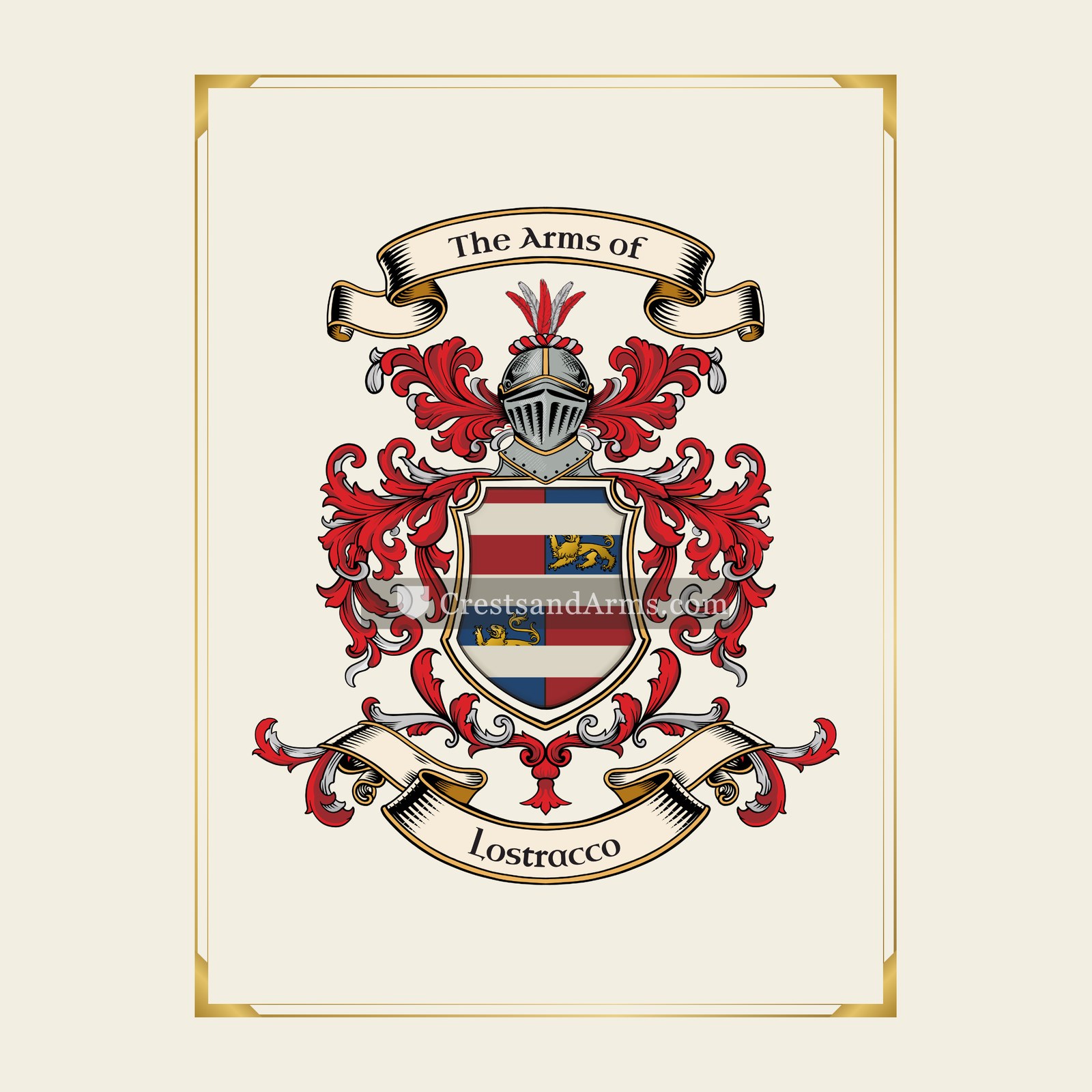 With gold border