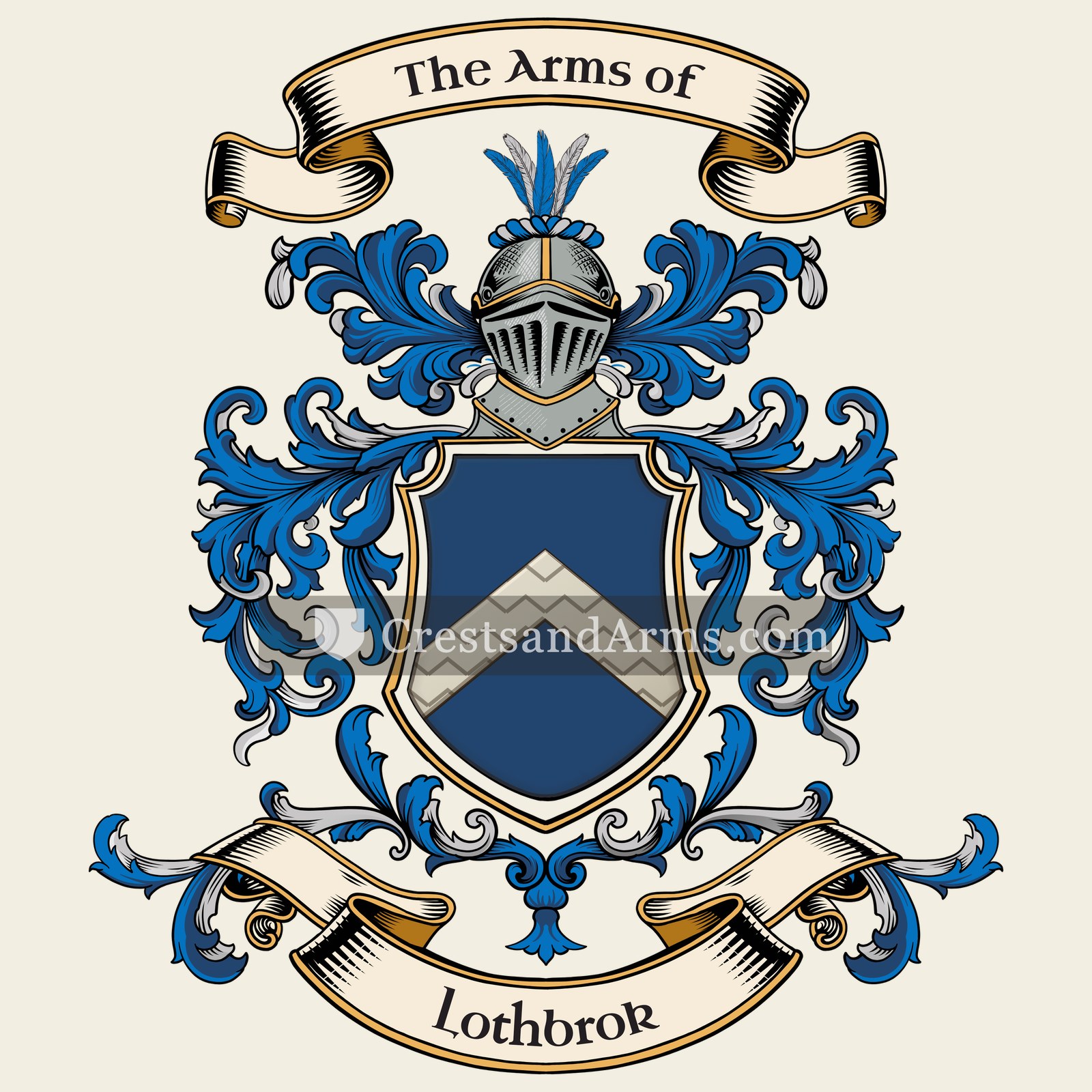 The Lothbrok coat of arms, drawn from the recorded blazon