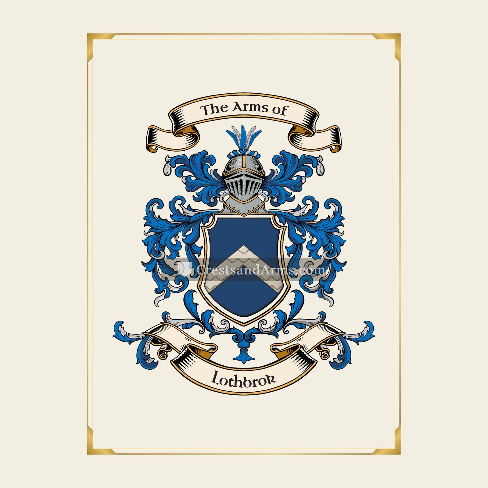 With gold border