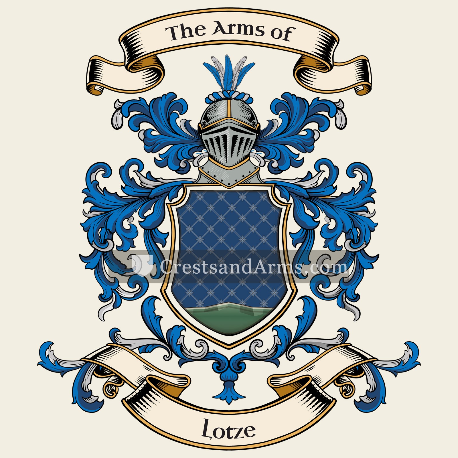 The Lotze coat of arms, drawn from the recorded blazon