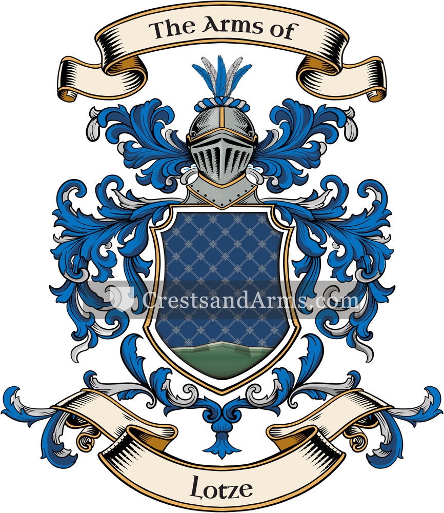 The Lotze coat of arms, drawn from the recorded blazon