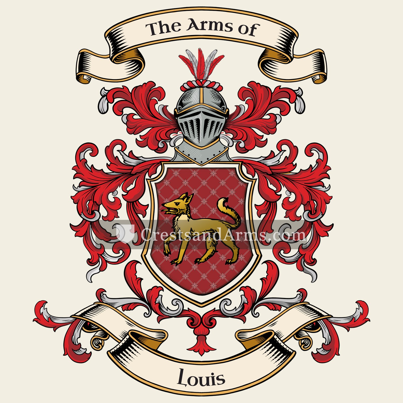 The Louis coat of arms, drawn from the recorded blazon