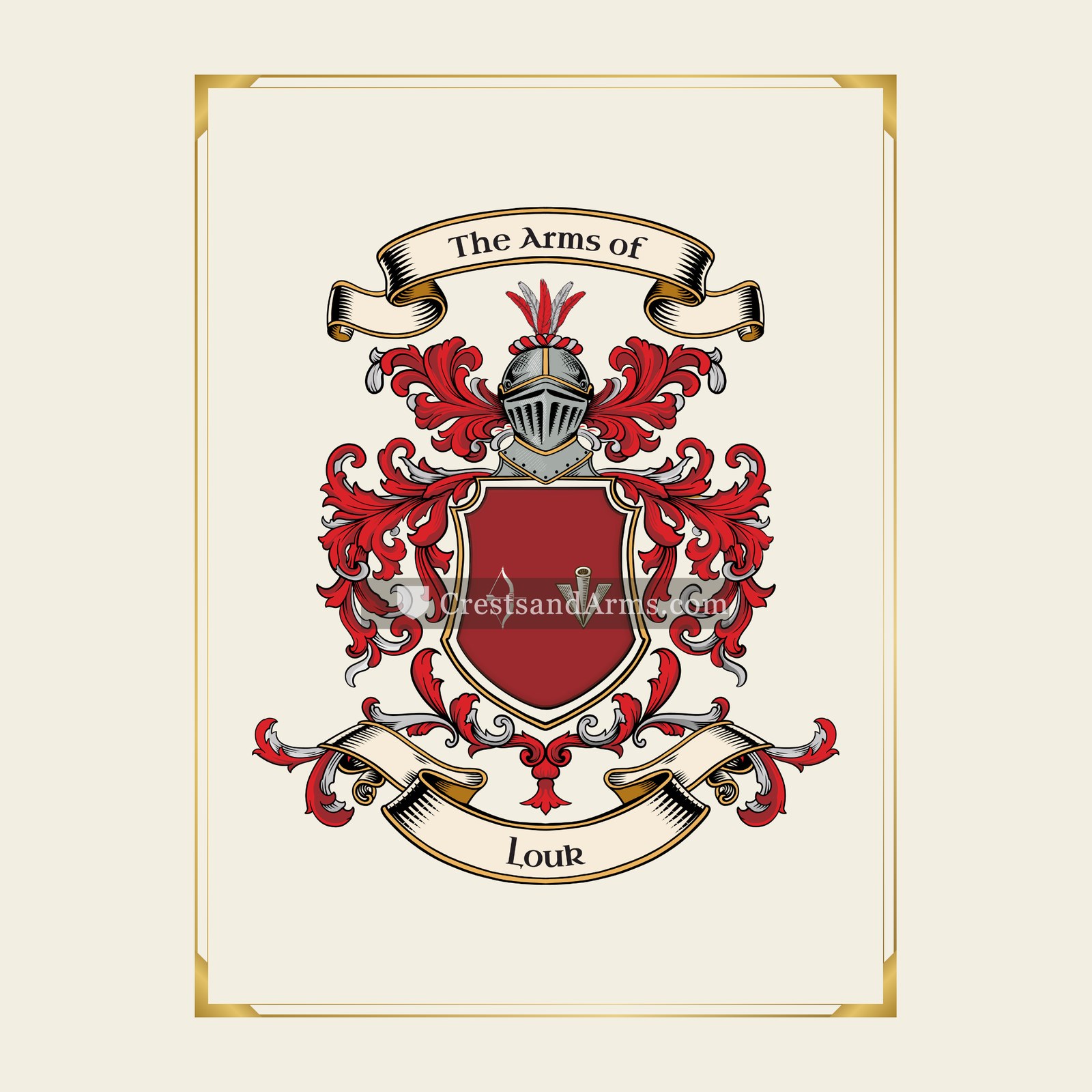 With gold border