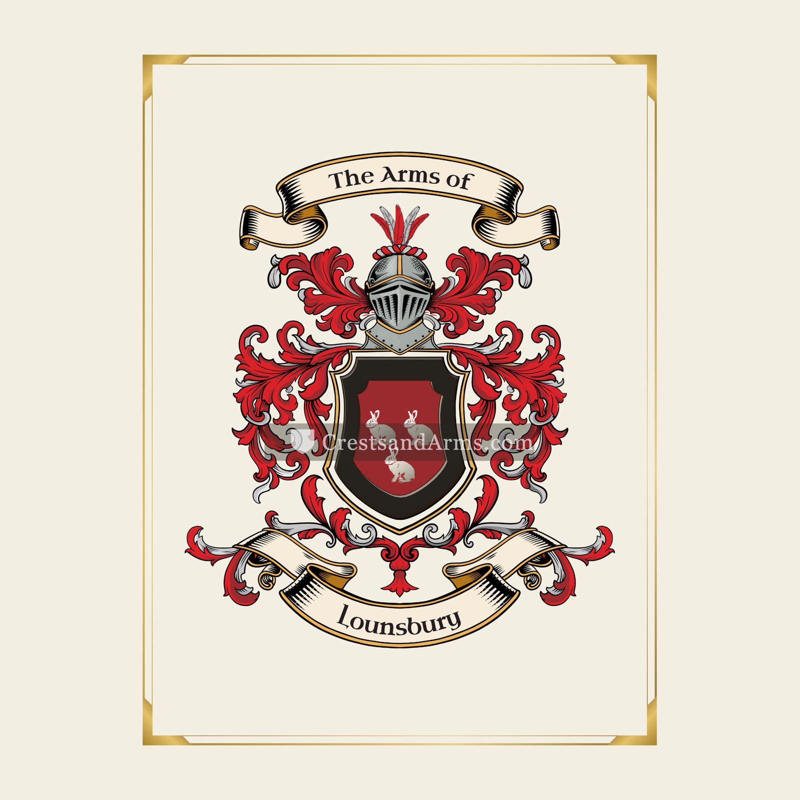 With gold border
