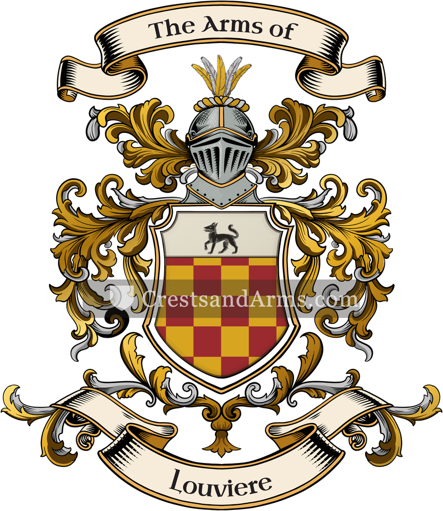 The Louviere coat of arms, drawn from the recorded blazon