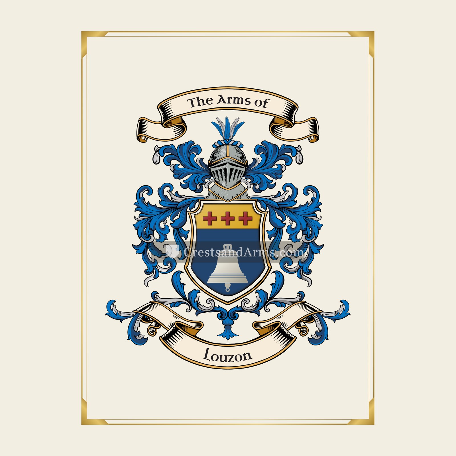 With gold border