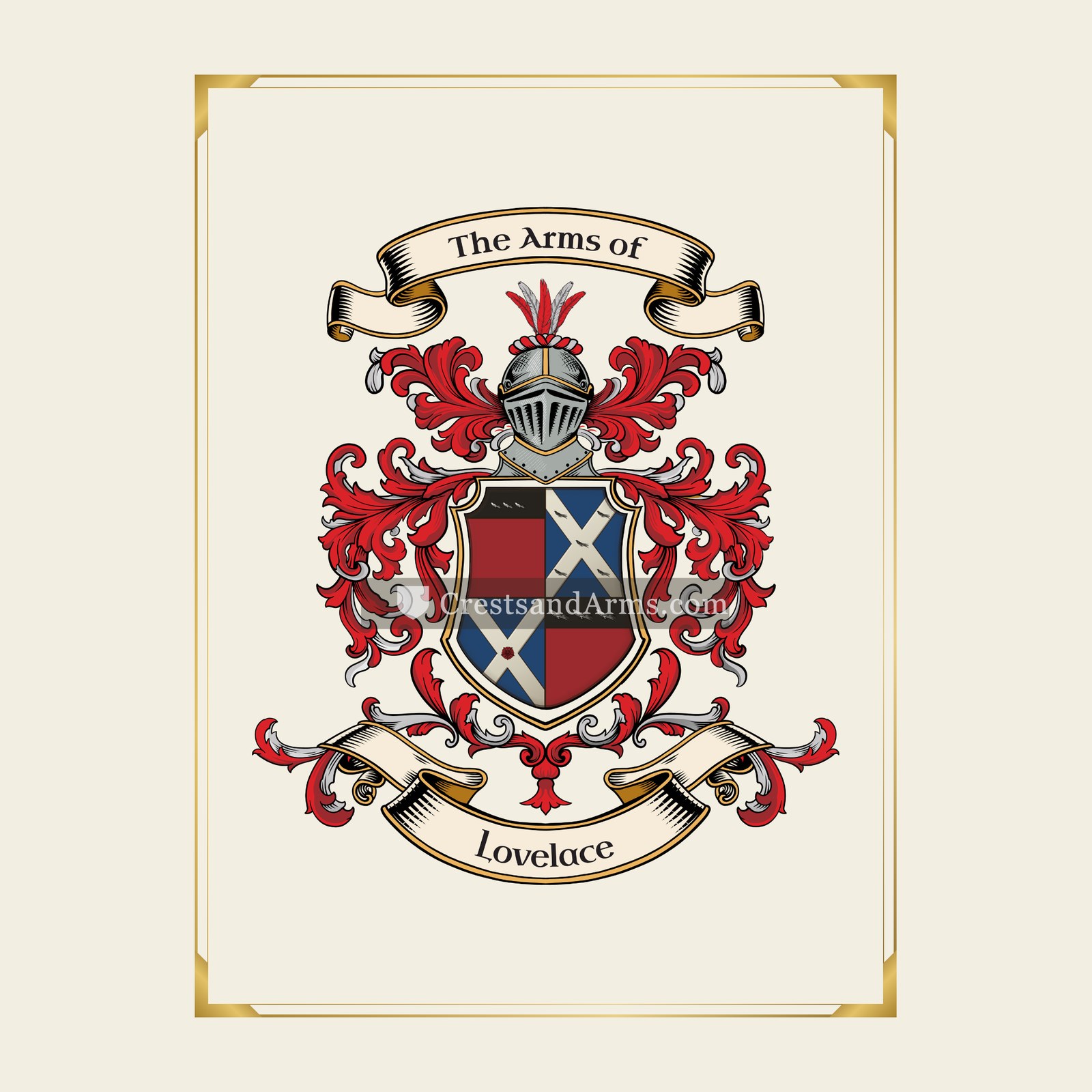 With gold border