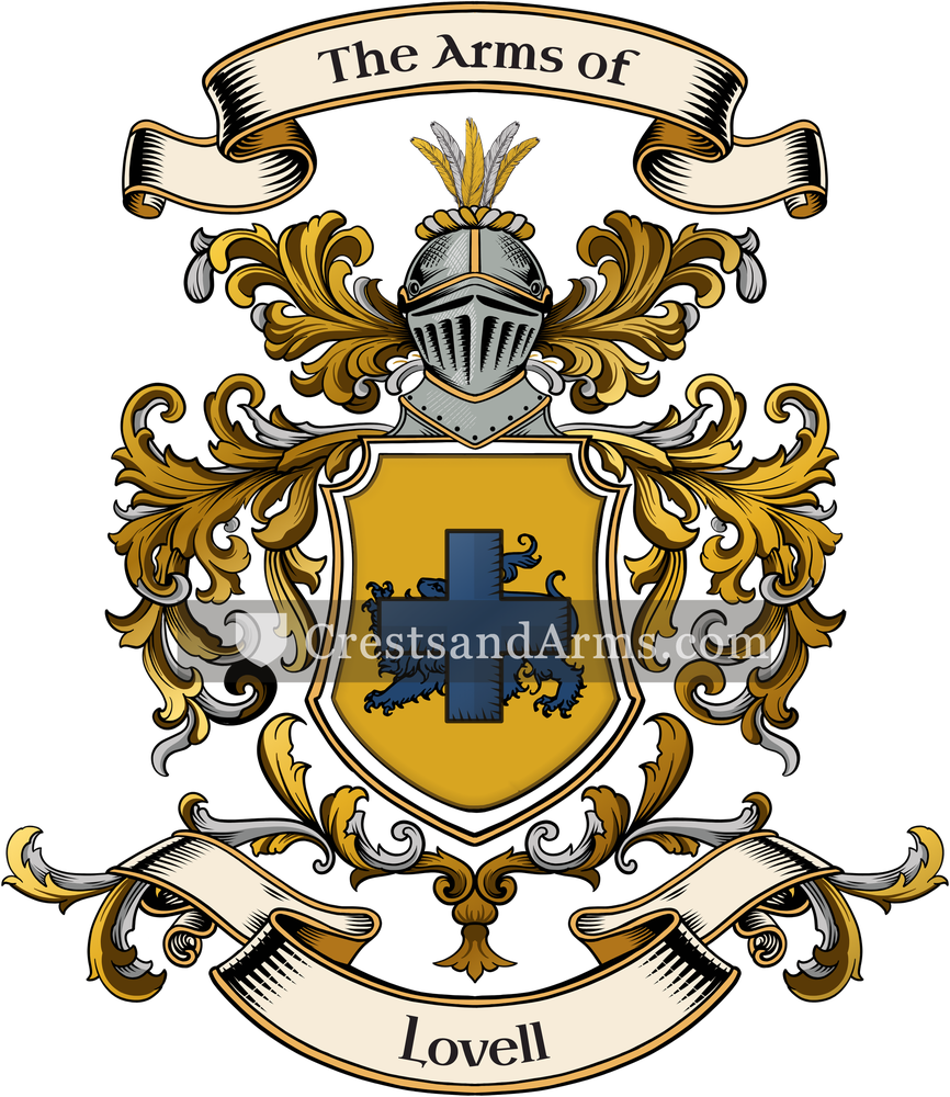 The Lovell coat of arms, drawn from the recorded blazon