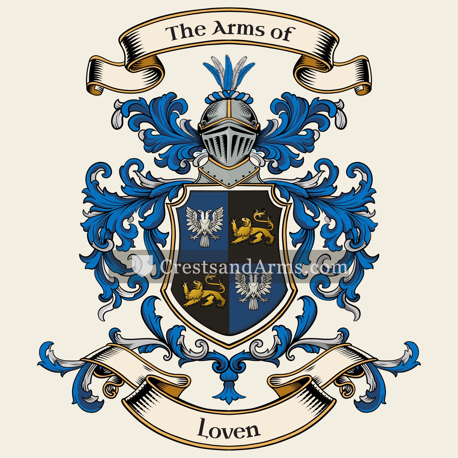 The Loven coat of arms, drawn from the recorded blazon