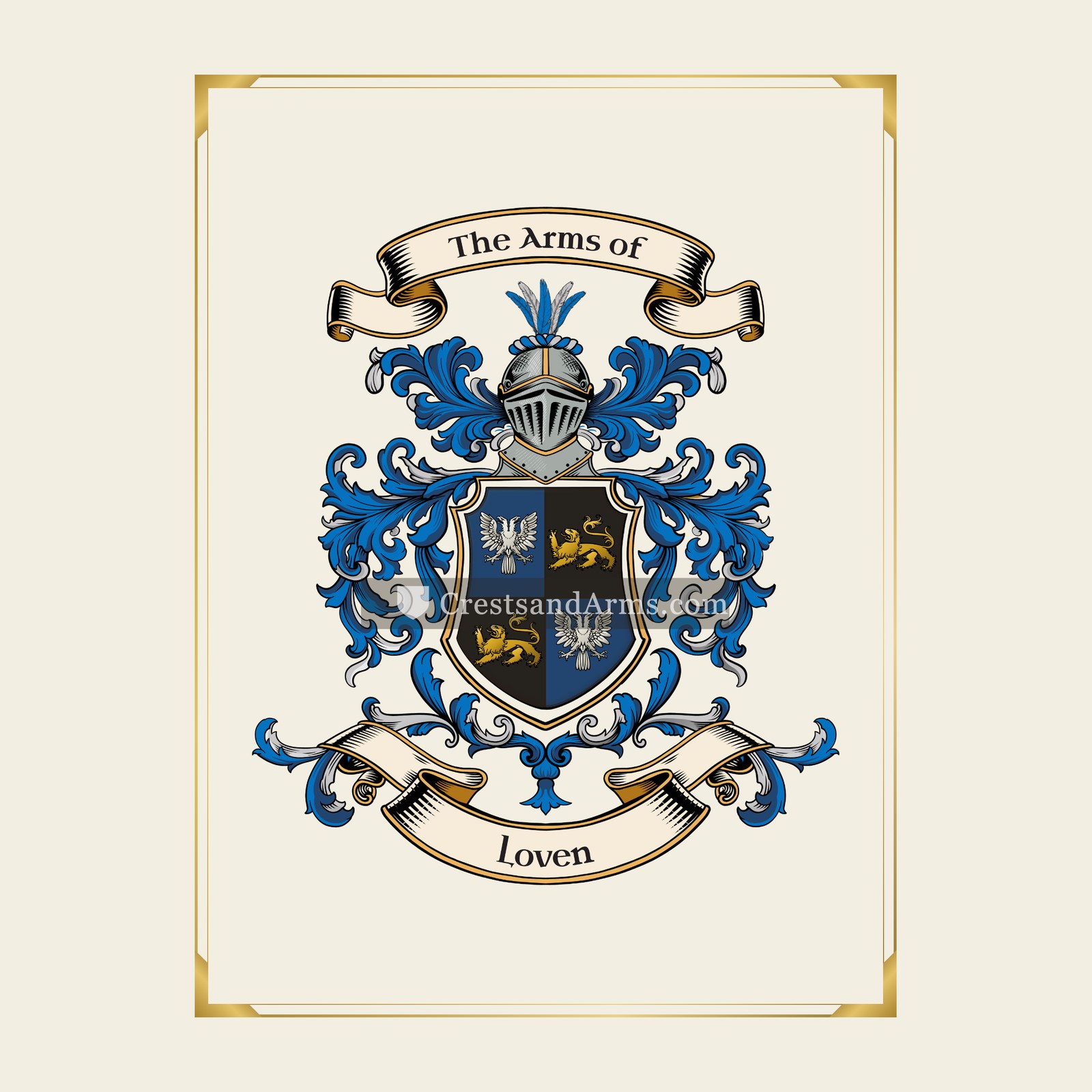With gold border