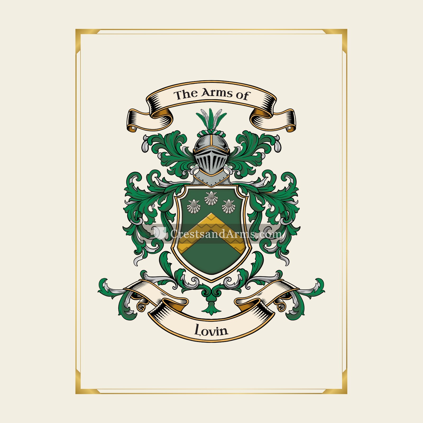 With gold border