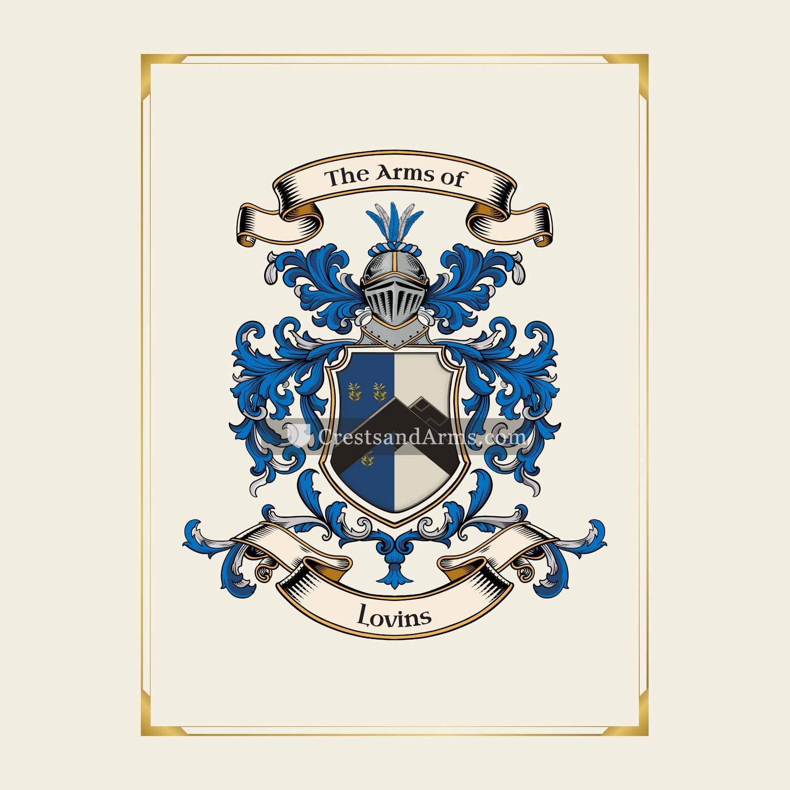 With gold border