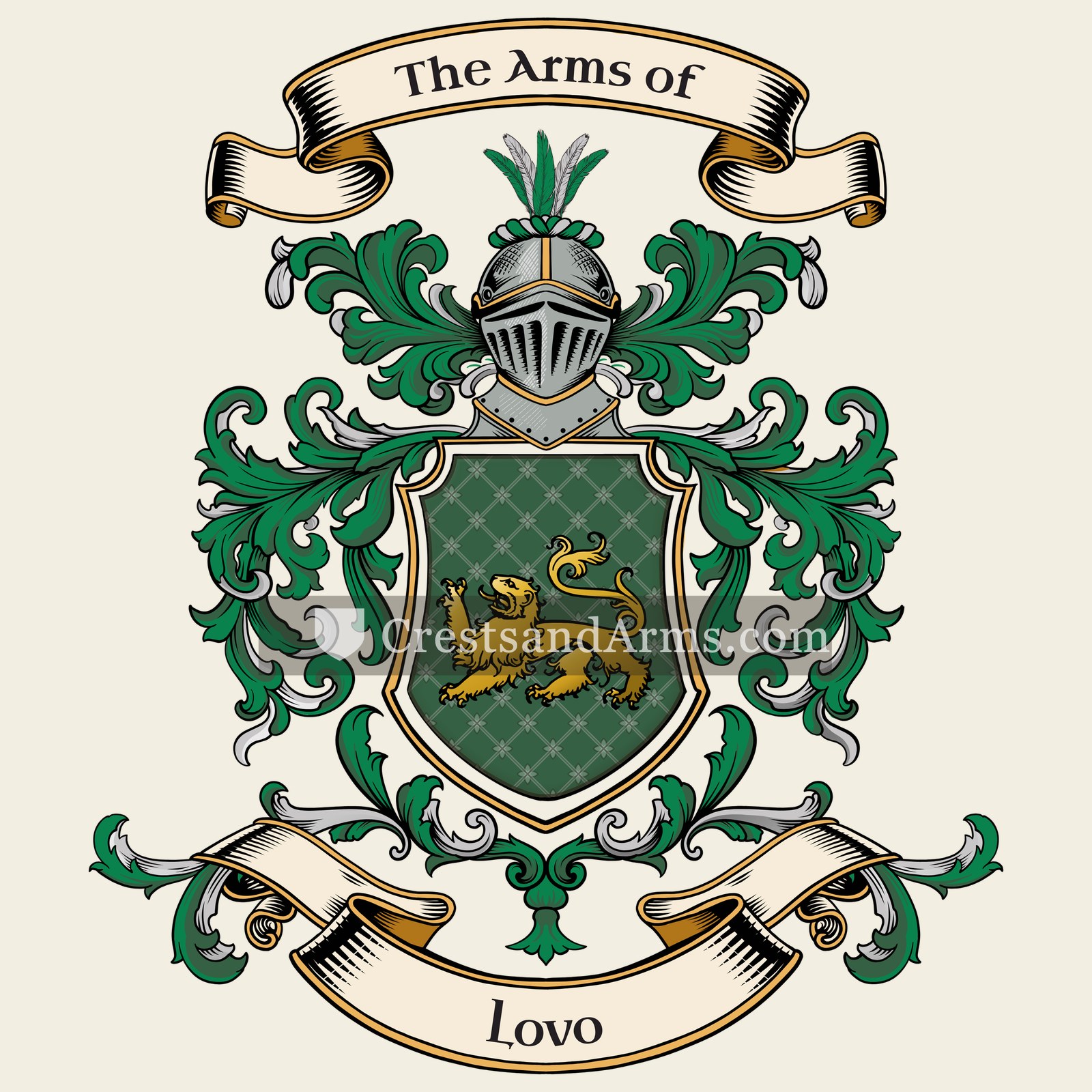 The Lovo coat of arms, drawn from the recorded blazon