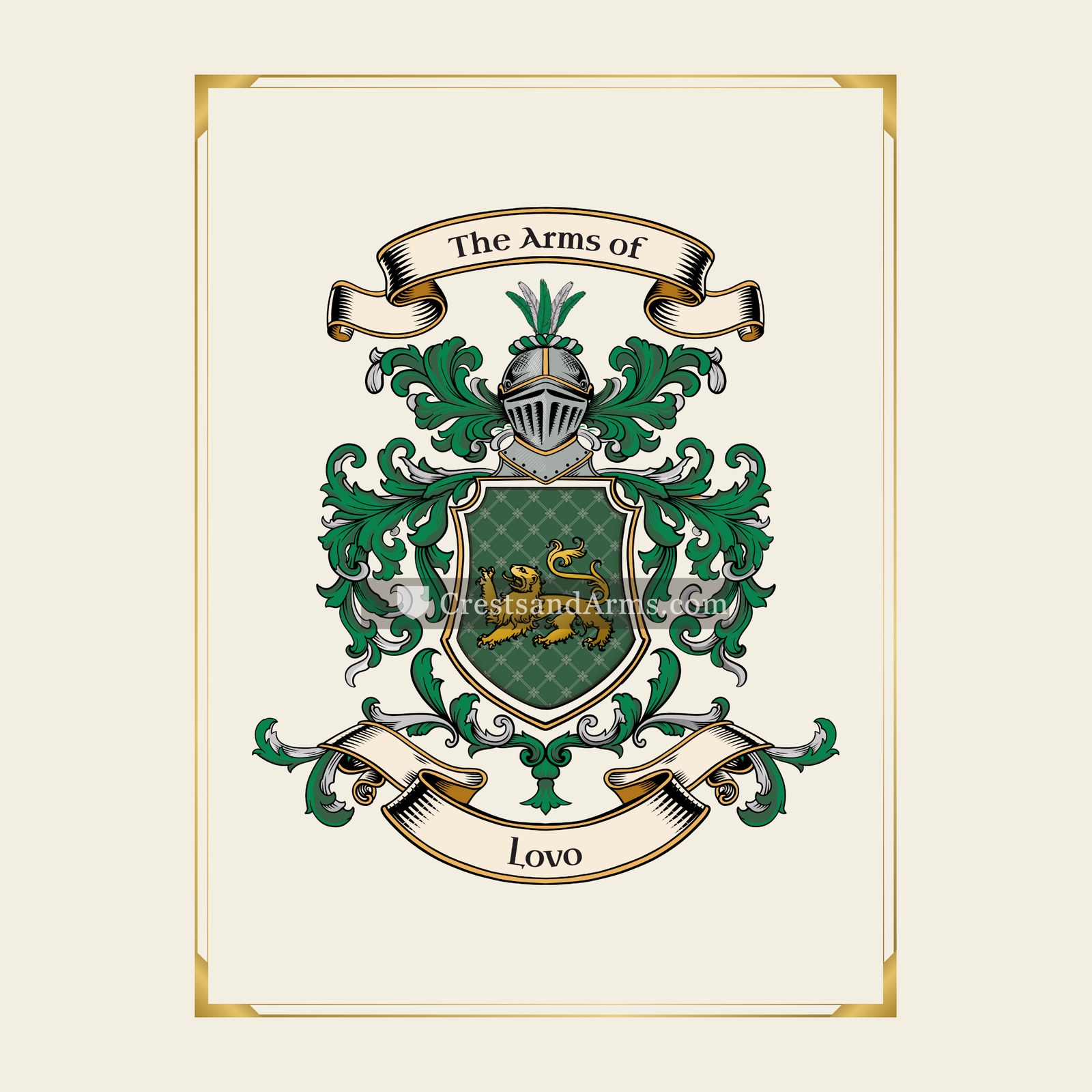 With gold border