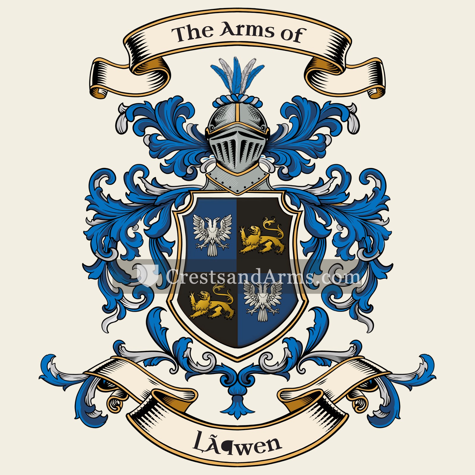 The Löwen coat of arms, drawn from the recorded blazon