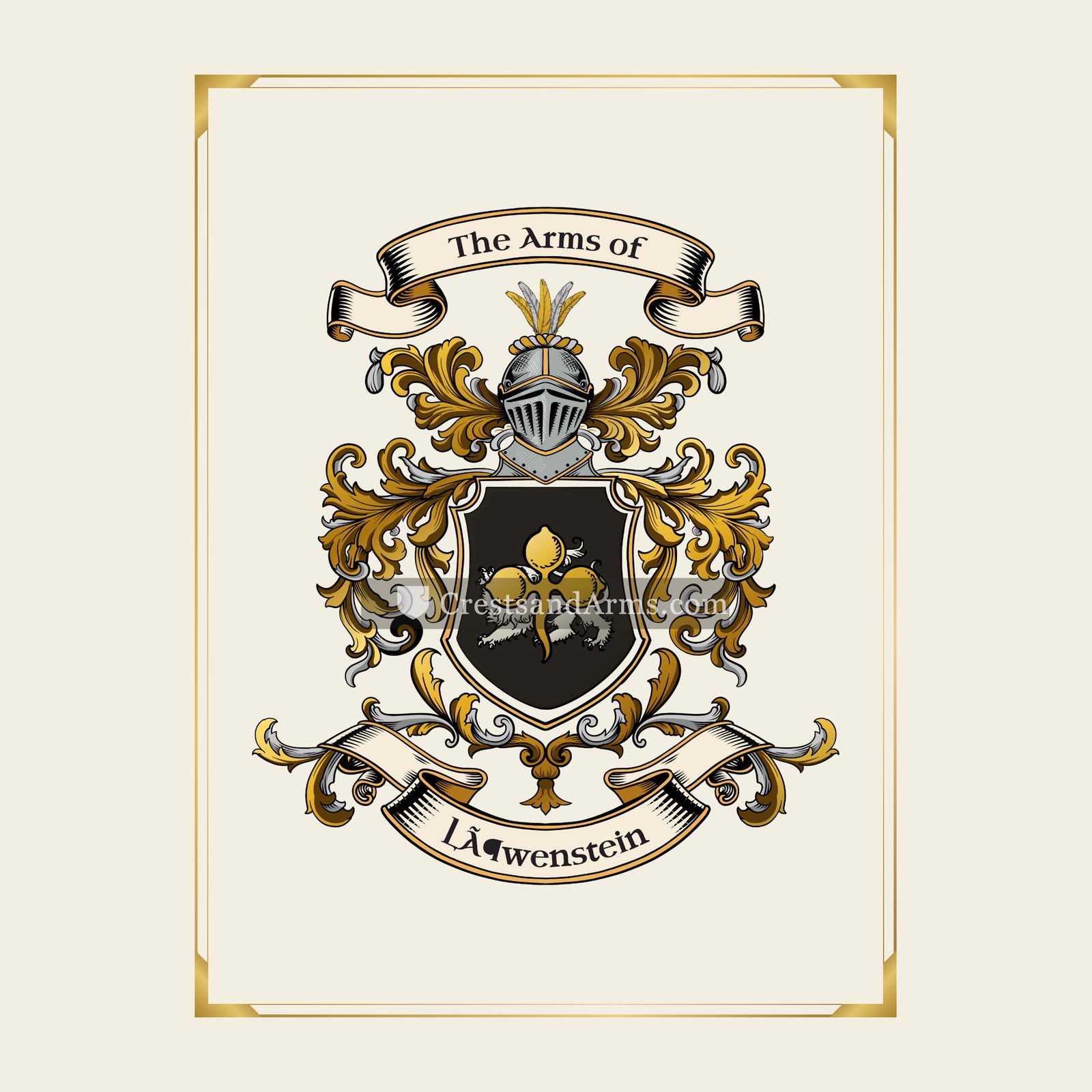 With gold border