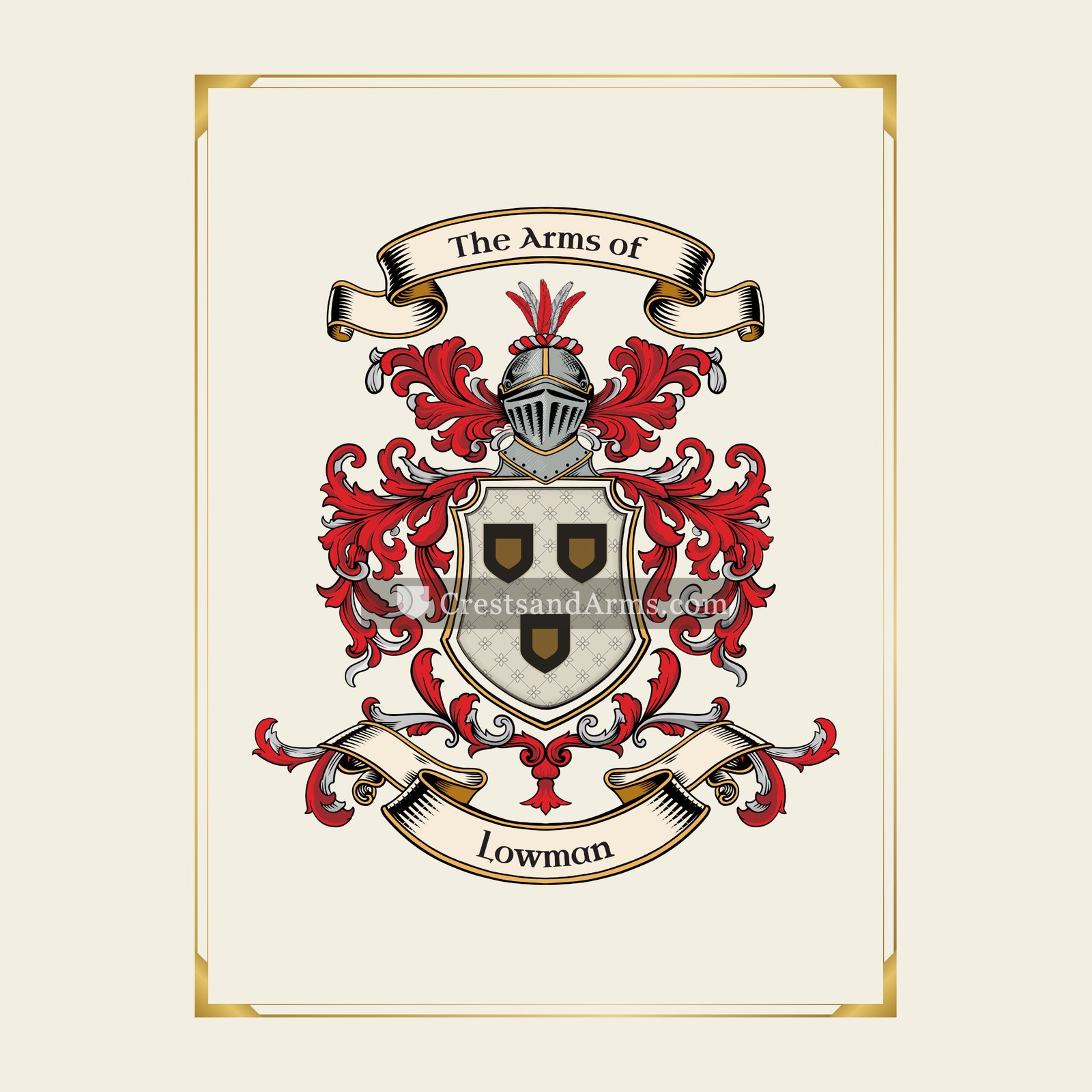 With gold border