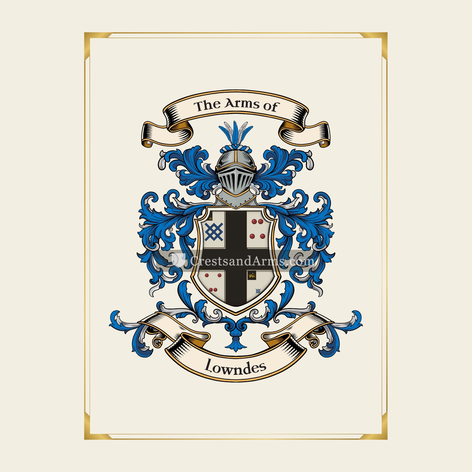 With gold border