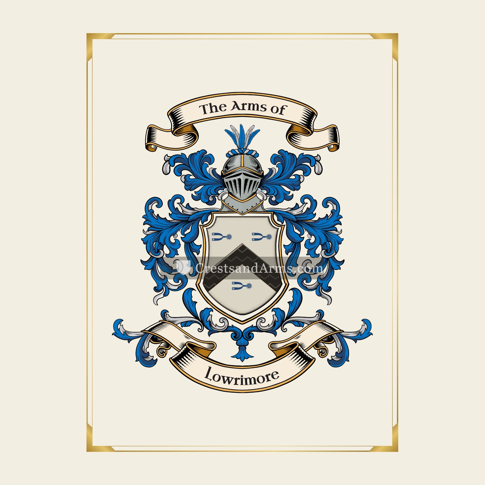 With gold border