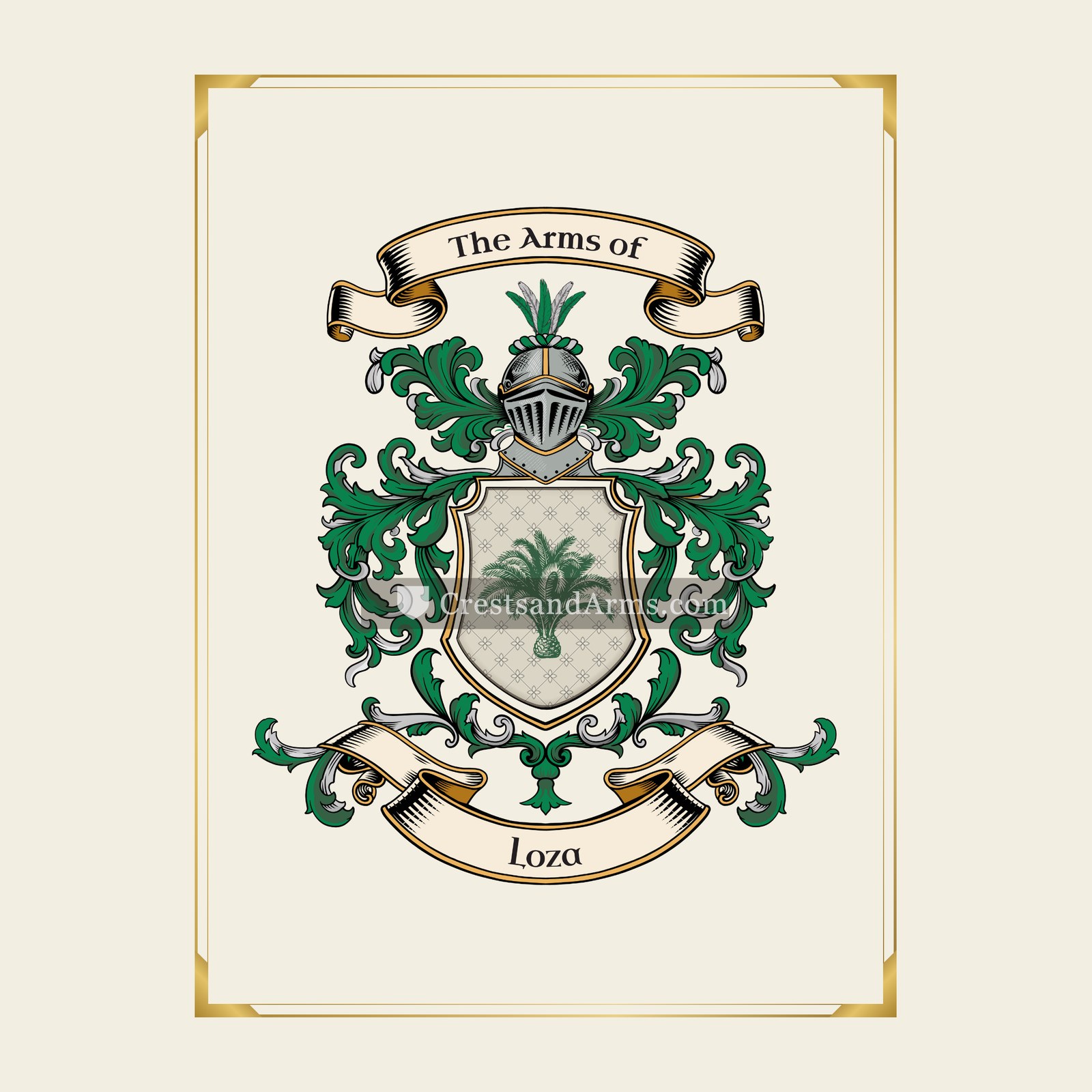 With gold border