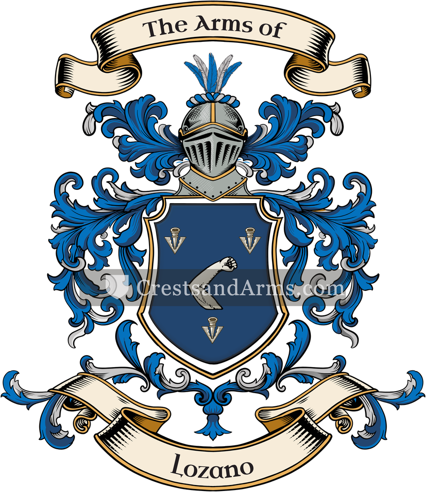 The Lozano coat of arms, drawn from the recorded blazon